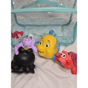 Vtg Disney Little Mermaid 90's Bath Beach Toys 3 Set Ursula Flounder Sebastian